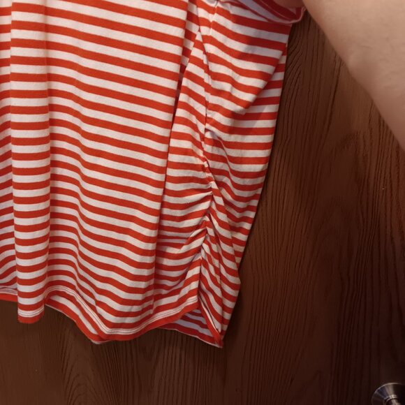 MICHAEL Michael Kors plus size women's shoulder zipper orange & white T-shirt 3X - Picture 7 of 13